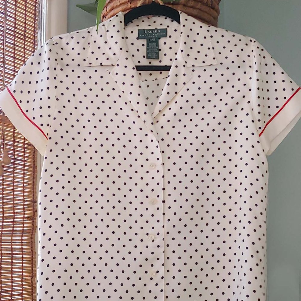 100% Silk Ralph Lauren Button Down Shirt